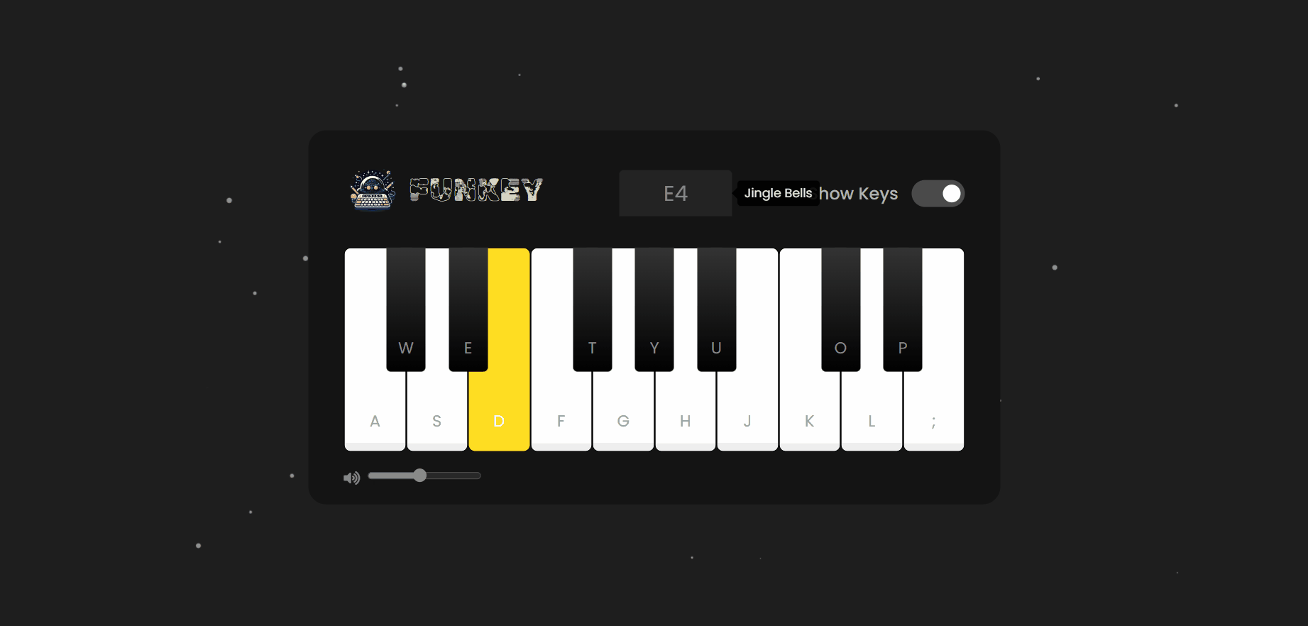 Piano typing mode