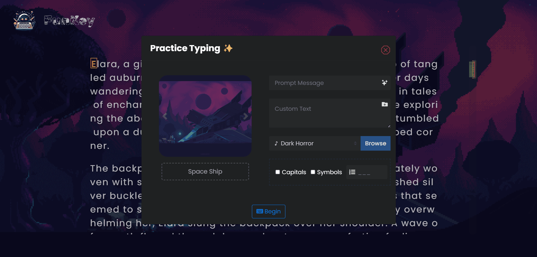 Practice mode interface