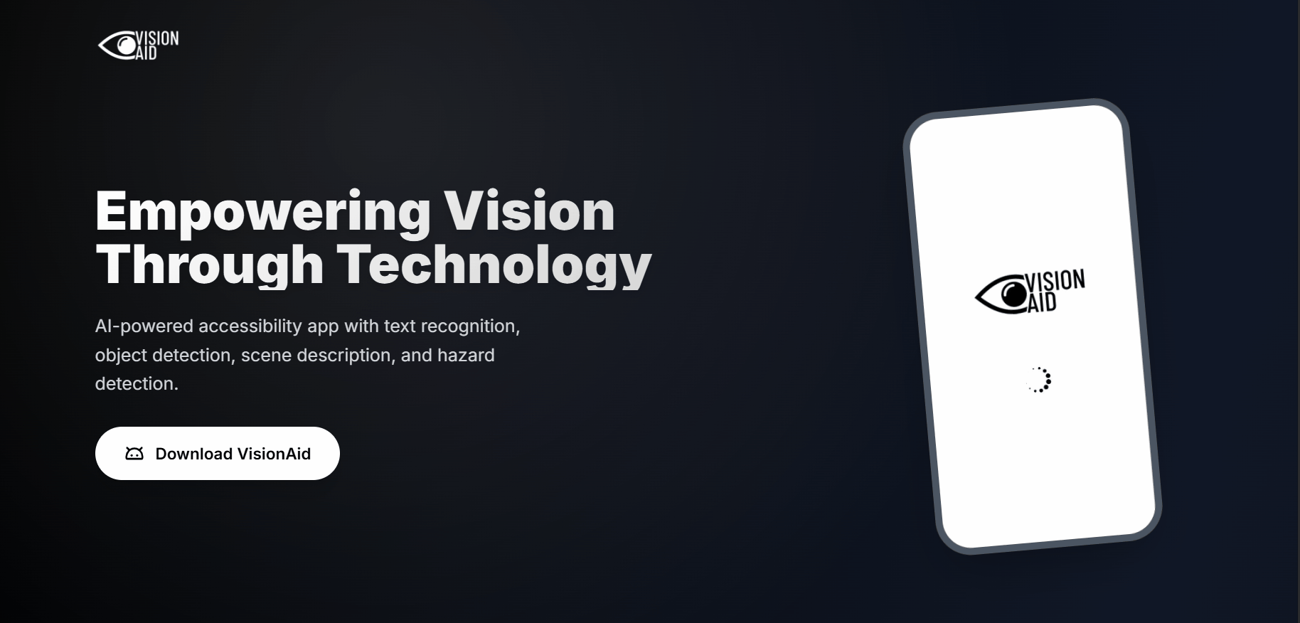 VisionAid accessibility interface